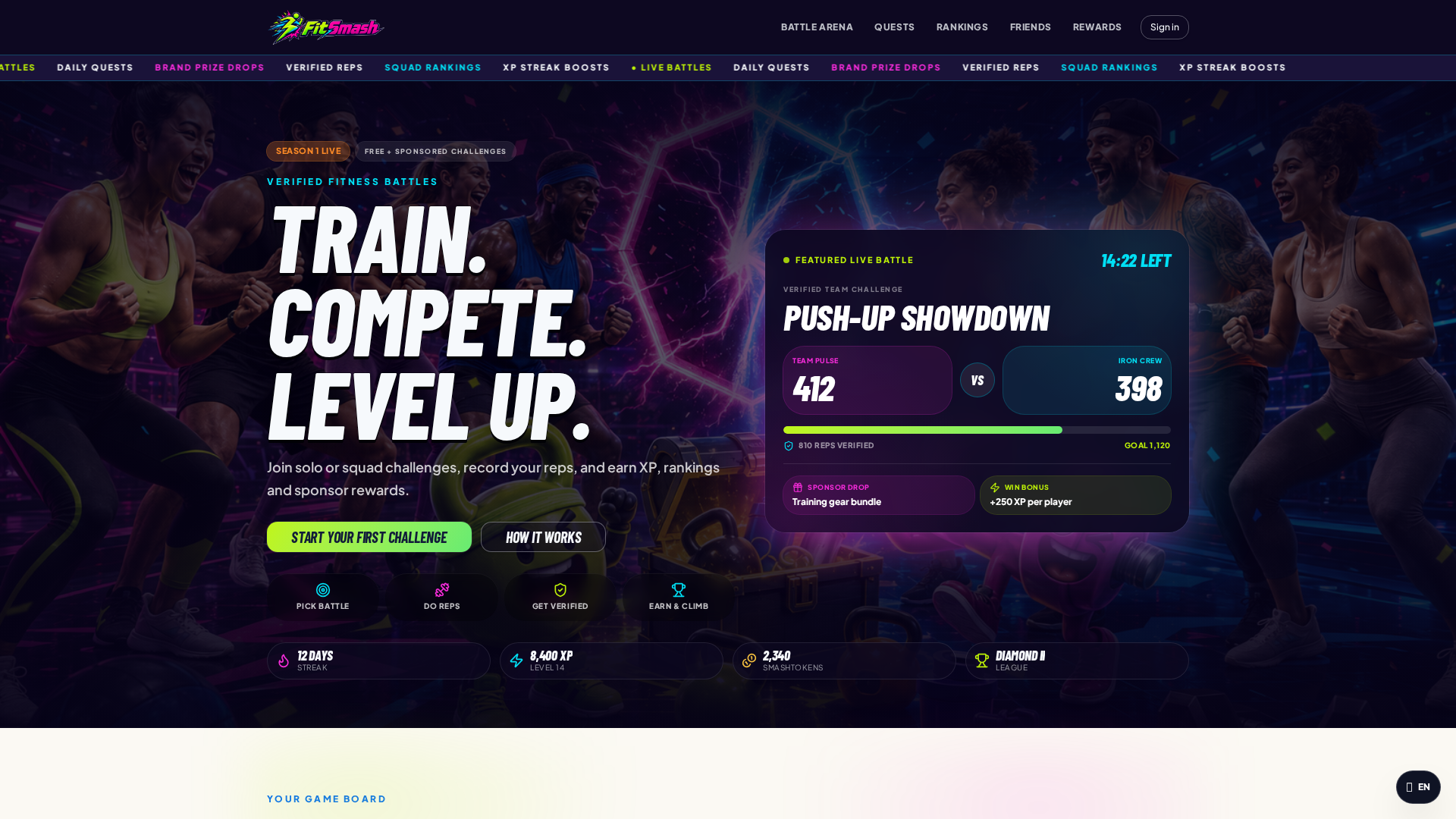 FitSmash product interface